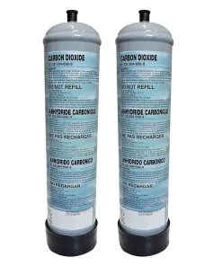 2 Bombole CO2 monouso 600gr. per acquari con attacco M10x1