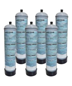 6 Bombole CO2 monouso 600gr. per acquari con attacco M10x1