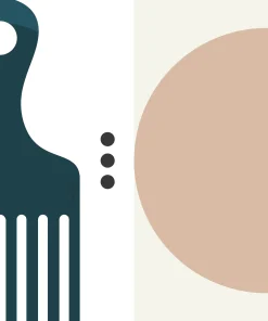 Afro Pick Wall Art - HALF SINGLE DARK