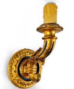 Candeliere stile antico Applique vintage in legno dorato oro lampada da parete