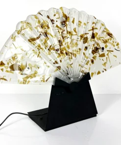 Lampada da tavolo Vintage in vetro a ventaglio modernariato lume anni 80